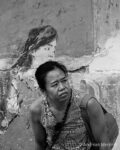 street art girl and real women waiting